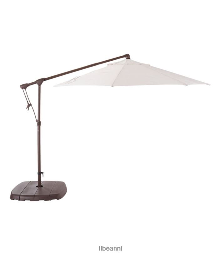 L.L.Bean unisex sunbrella market cantilever 10' achthoekige paraplu met standaardset zeezout achtertuin en terras VT0642785