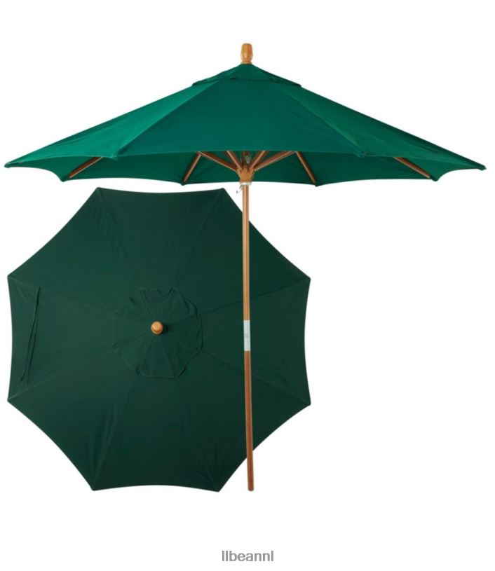 L.L.Bean unisex sunbrella marktparaplu hout jagersgroen achtertuin en terras VT0645557