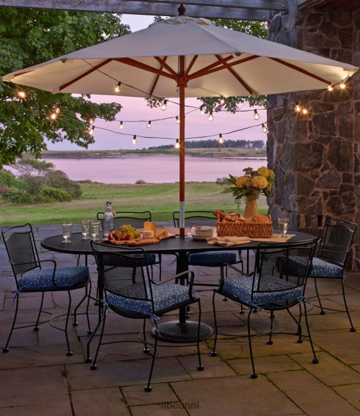 L.L.Bean unisex sunbrella marktparaplu hout jagersgroen achtertuin en terras VT0645557