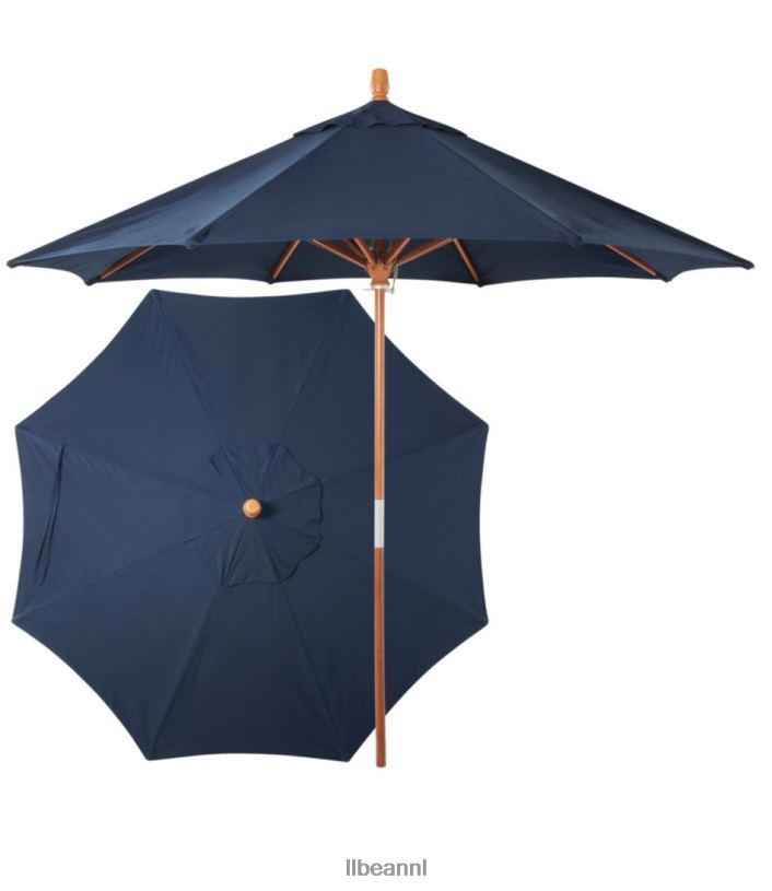 L.L.Bean unisex sunbrella marktparaplu hout marine achtertuin en terras VT0644396