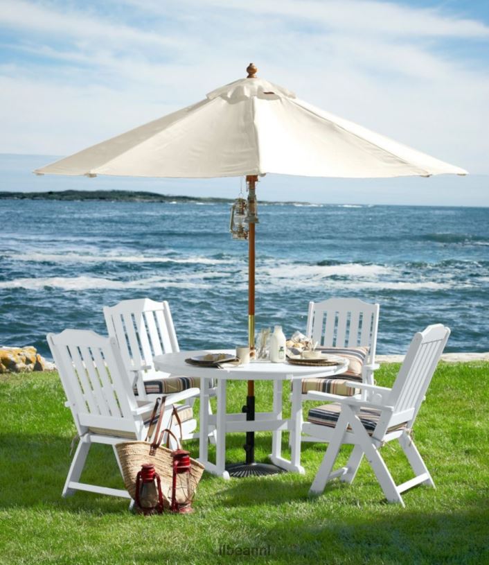 L.L.Bean unisex sunbrella marktparaplu hout marine achtertuin en terras VT0644396