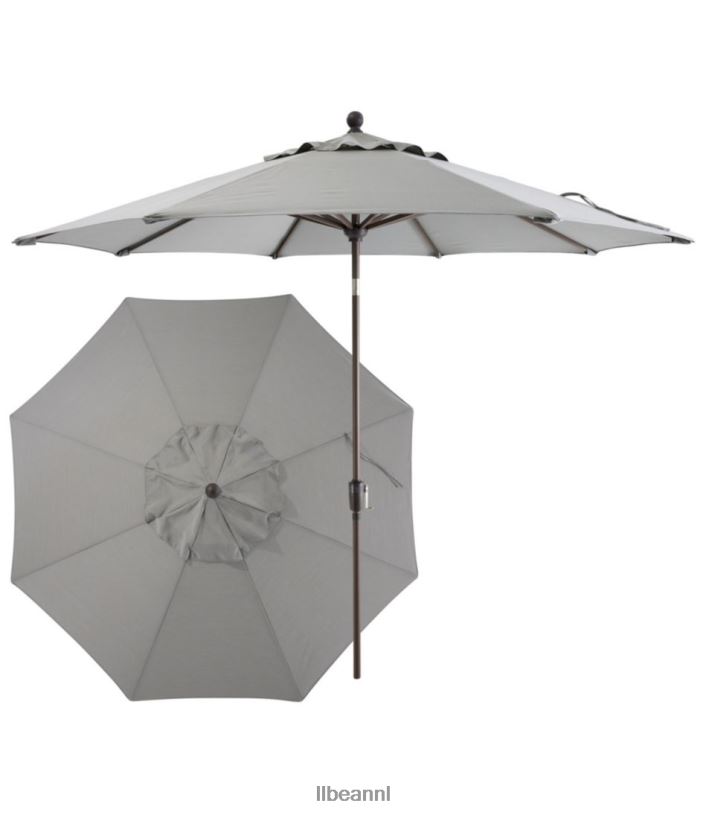 L.L.Bean unisex weerbestendige 9' marktparaplu-drukknop kei achtertuin en terras VT0644462