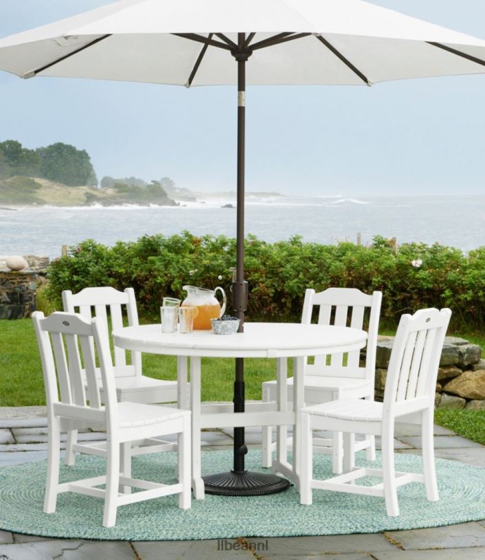 L.L.Bean unisex All-weather armloze eetkamerstoel set van twee leigrijs achtertuin en terras VT0646349