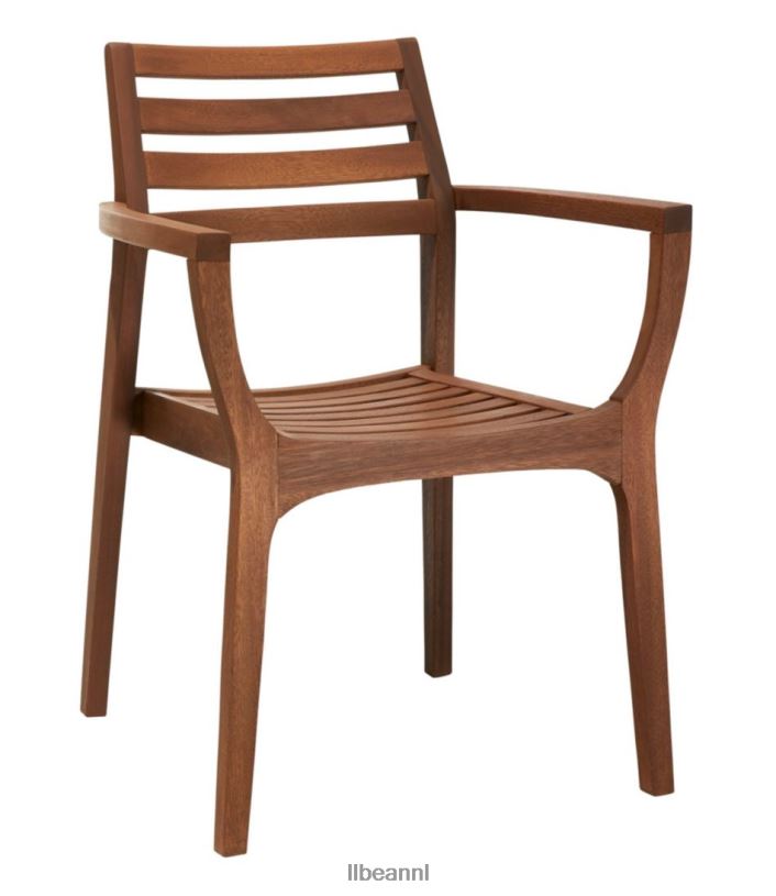 L.L.Bean unisex Eucalyptus stapelstoelen set van vier natuurlijk achtertuin en terras VT0642752