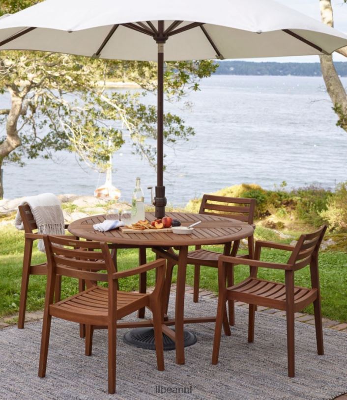 L.L.Bean unisex Eucalyptus stapelstoelen set van vier natuurlijk achtertuin en terras VT0642752