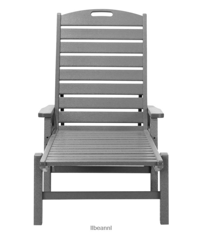 L.L.Bean unisex all-weather chaise longue met armleuningen leigrijs achtertuin en terras VT0645617