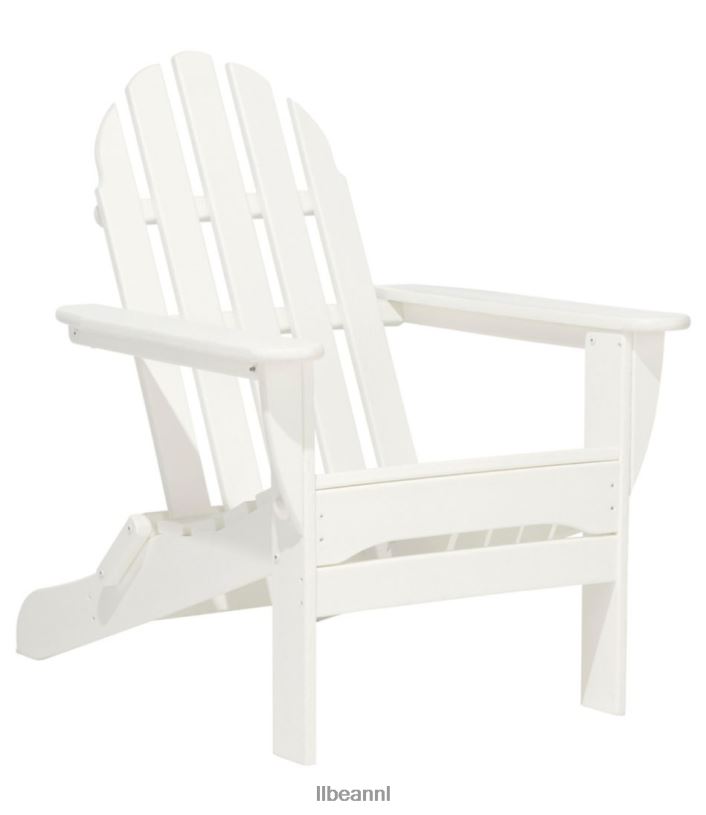 L.L.Bean unisex klassieke adirondack-stoel voor alle weersomstandigheden wit achtertuin en terras VT0647144