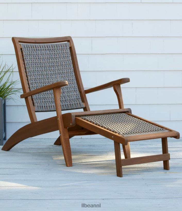 L.L.Bean unisex rieten eucalyptus ligstoel natuurlijk achtertuin en terras VT0642791