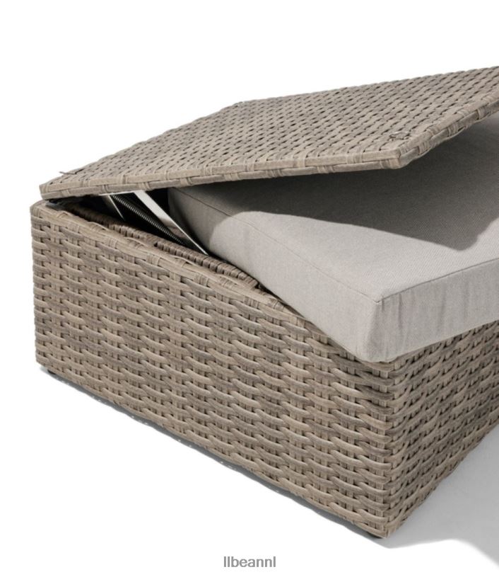 L.L.Bean unisex rieten opbergpoef zand achtertuin en terras VT0642890