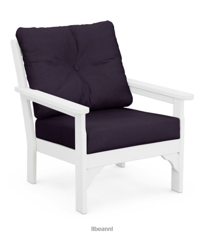 L.L.Bean unisex terrasstoel voor alle weersomstandigheden met gestructureerd kussen marine huis goederen VT0642779