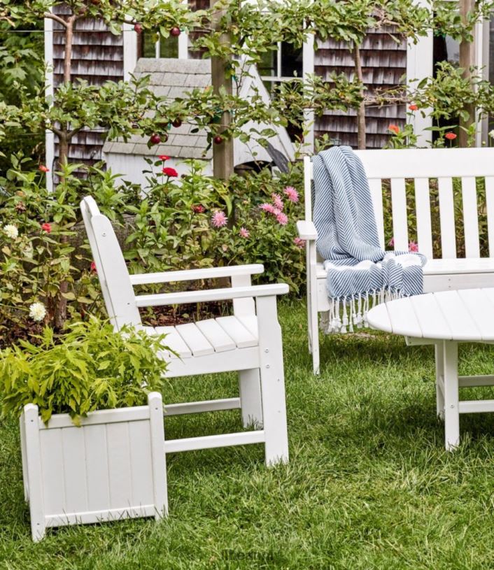 L.L.Bean unisex tuinstoel voor alle weersomstandigheden leigrijs achtertuin en terras VT0645614
