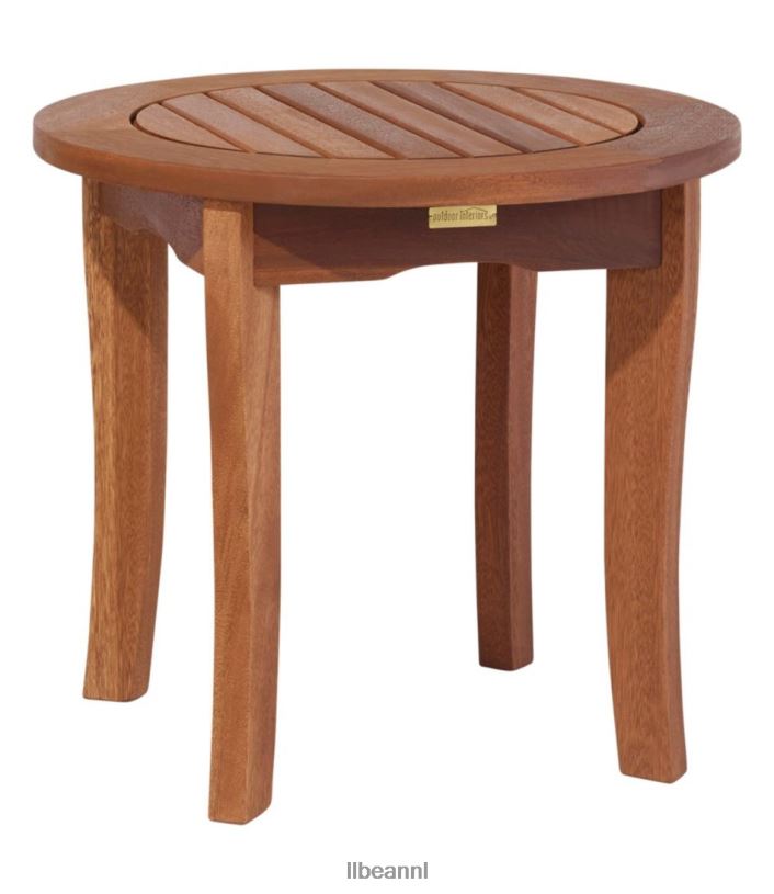 L.L.Bean unisex Eucalyptus ronde bijzettafel natuurlijk achtertuin en terras VT0642695