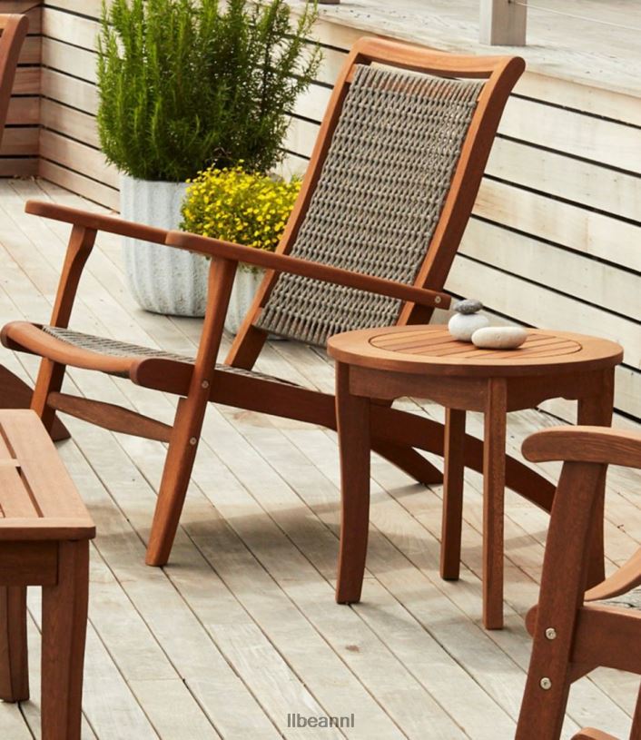 L.L.Bean unisex Eucalyptus ronde bijzettafel natuurlijk achtertuin en terras VT0642695