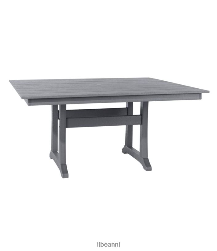 L.L.Bean unisex all-weather boerderijtafel vierkant 8-persoons leigrijs achtertuin en terras VT0646385