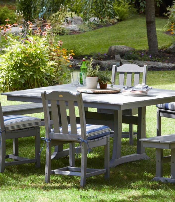 L.L.Bean unisex all-weather boerderijtafel vierkant 8-persoons wit achtertuin en terras VT0646859
