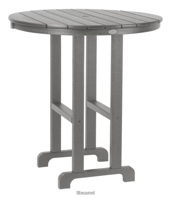 L.L.Bean unisex all-weather tafel op contrahoogte 36'' rond leigrijs achtertuin en terras VT0645632
