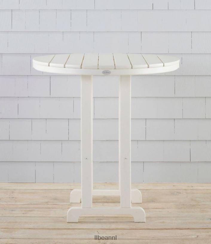 L.L.Bean unisex all-weather tafel op contrahoogte 36\'\' rond leigrijs achtertuin en terras VT0645632