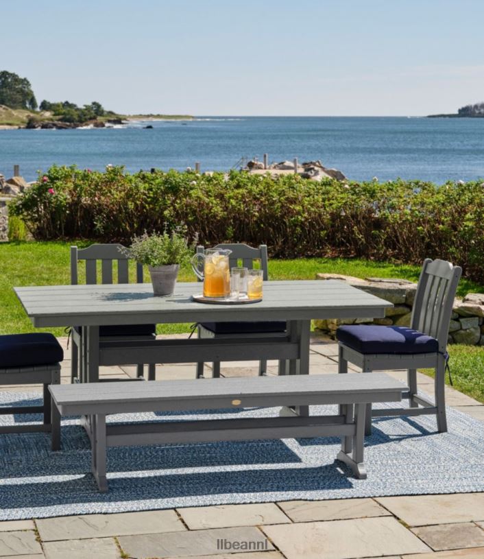 L.L.Bean unisex boerderijtafel voor alle weersomstandigheden leigrijs achtertuin en terras VT0646847