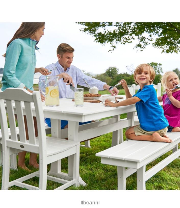 L.L.Bean unisex boerderijtafel voor alle weersomstandigheden leigrijs achtertuin en terras VT0646847