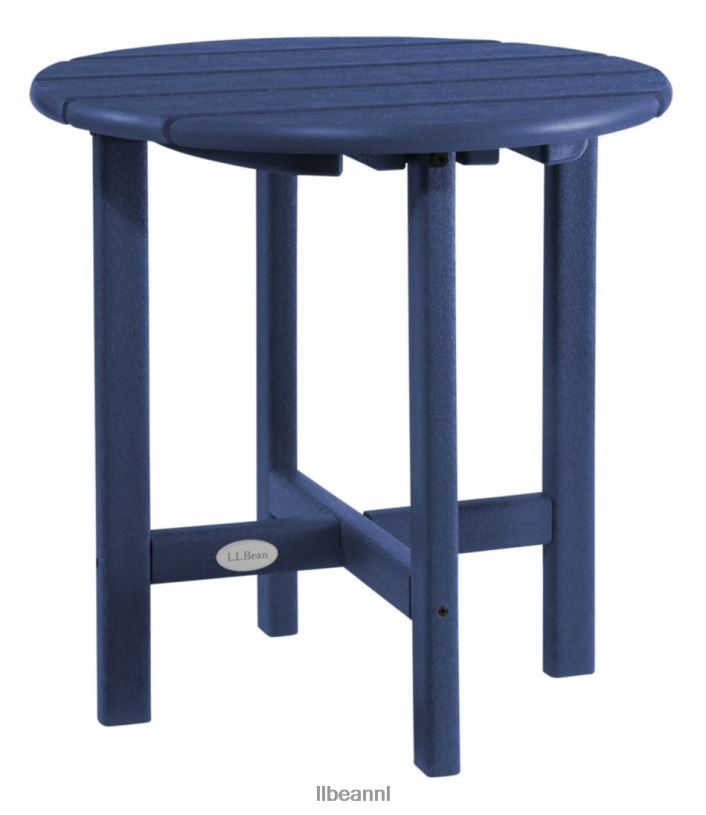 L.L.Bean unisex ronde bijzettafel voor alle weersomstandigheden klassieke marine achtertuin en terras VT0642581