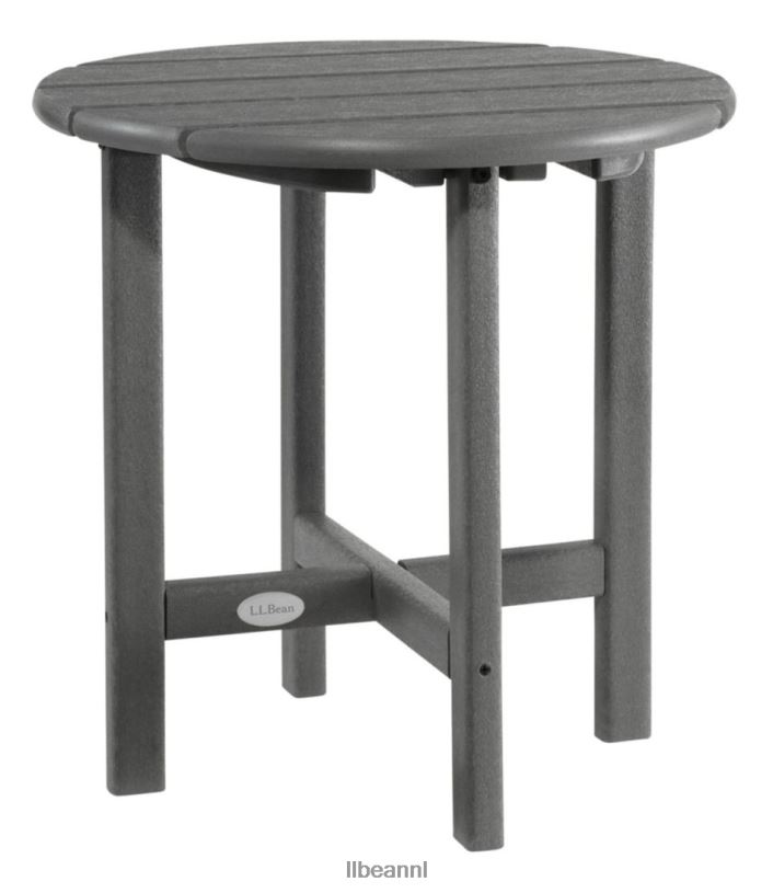 L.L.Bean unisex ronde bijzettafel voor alle weersomstandigheden leigrijs achtertuin en terras VT0647141