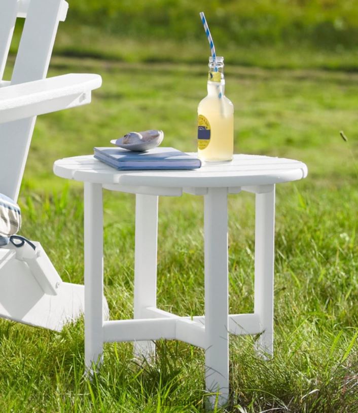 L.L.Bean unisex ronde bijzettafel voor alle weersomstandigheden leigrijs achtertuin en terras VT0647141
