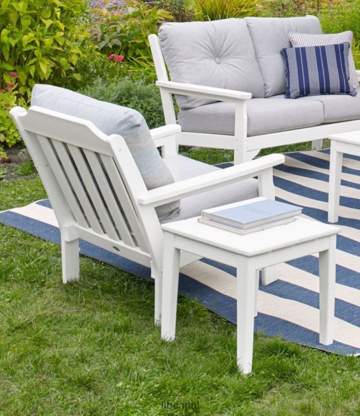 L.L.Bean unisex terrasbijzettafel voor alle weersomstandigheden wit huis goederen VT0642716