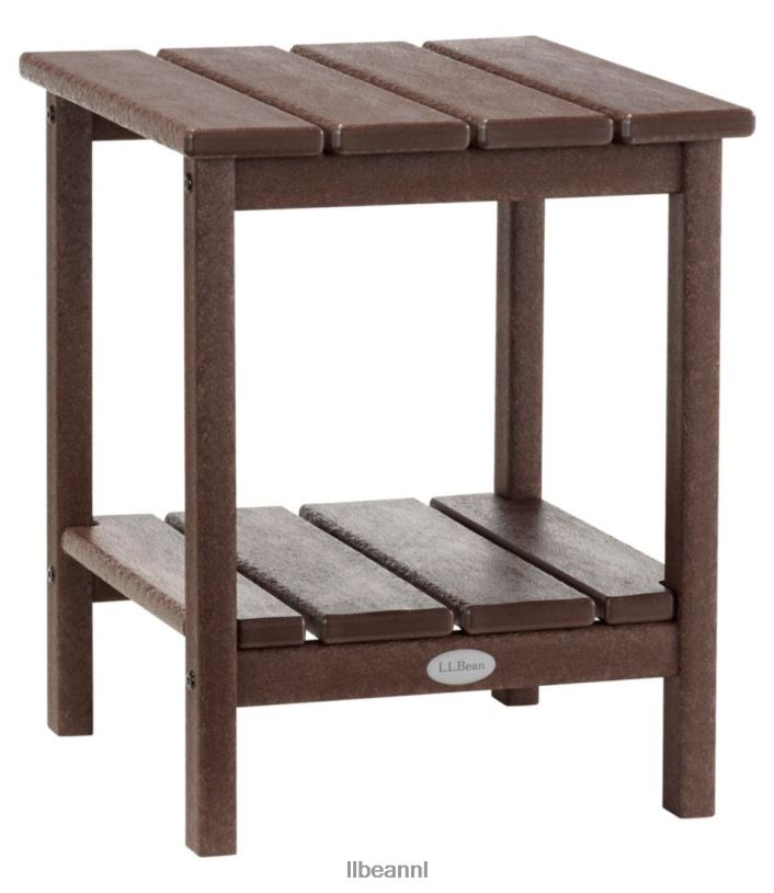 L.L.Bean unisex vierkante bijzettafel voor alle weersomstandigheden mahonie achtertuin en terras VT0646811