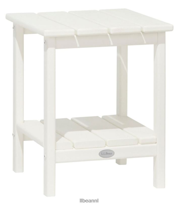 L.L.Bean unisex vierkante bijzettafel voor alle weersomstandigheden wit achtertuin en terras VT0647258