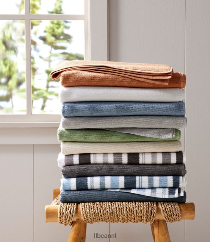 L.L.Bean unisex Biologisch getextureerde katoenen handdoekenset wit bad VT0647264