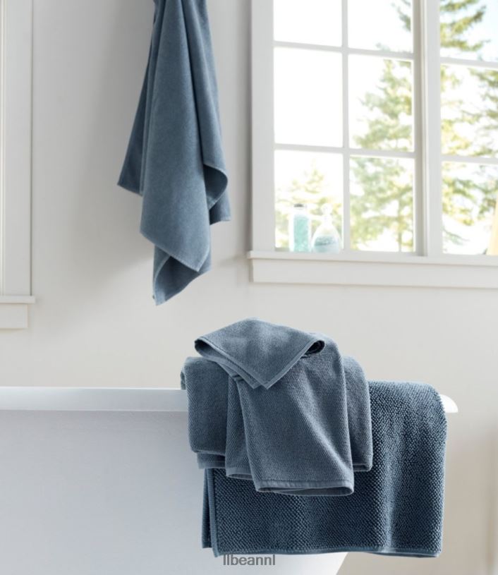 L.L.Bean unisex Biologisch getextureerde katoenen handdoekenset wit bad VT0647264