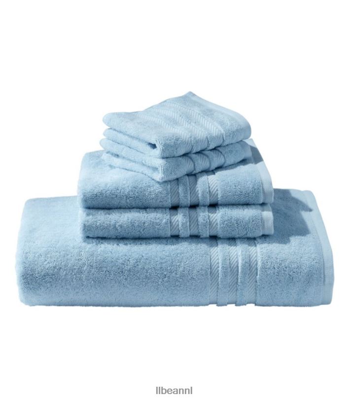L.L.Bean unisex biologische katoenen handdoek surf blauw bad VT0647324