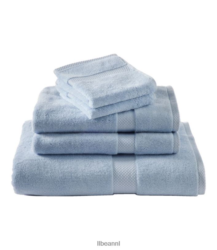 L.L.Bean unisex premium katoenen handdoeken blauwe steen bad VT0646799