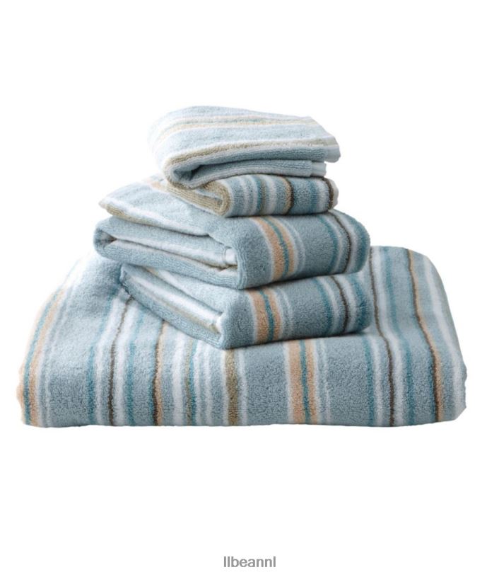 L.L.Bean unisex premium katoenen handdoeken gestreept zand dollar bad VT0644366