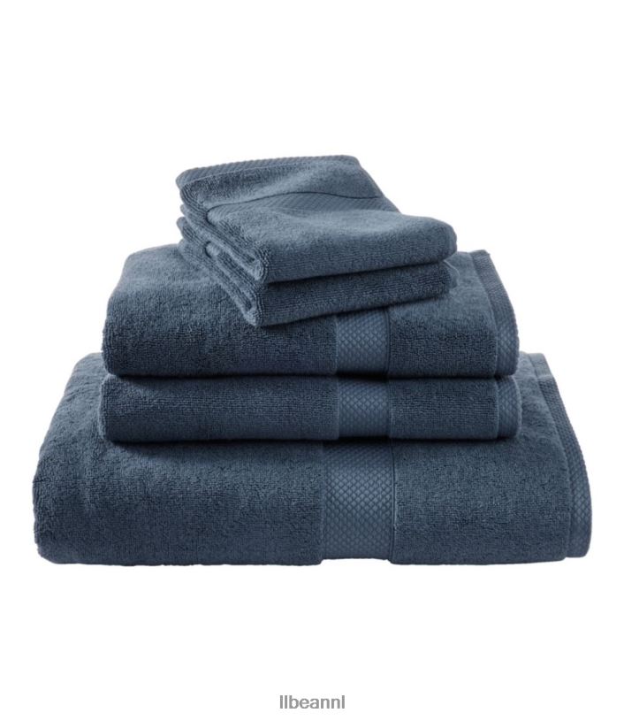 L.L.Bean unisex premium katoenen handdoeken leiblauw bad VT0642488