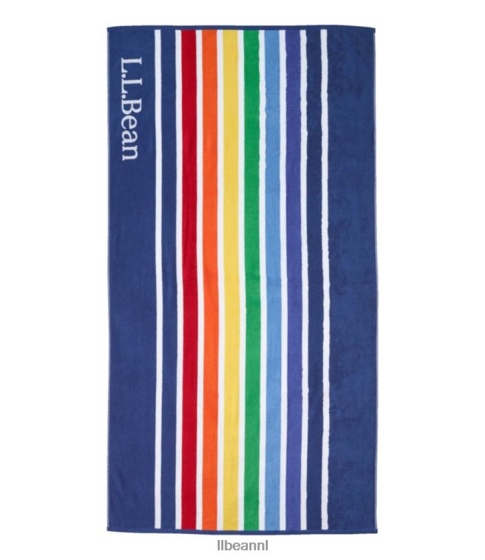 L.L.Bean unisex strandlaken aan zee regenboog streep bad VT0641315