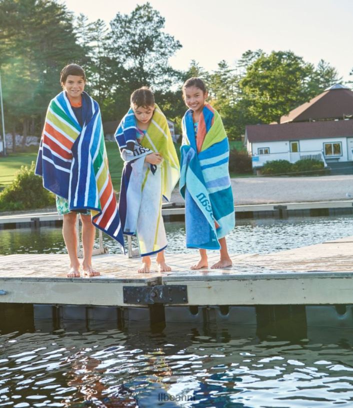 L.L.Bean unisex strandlaken aan zee regenboog streep bad VT0641315