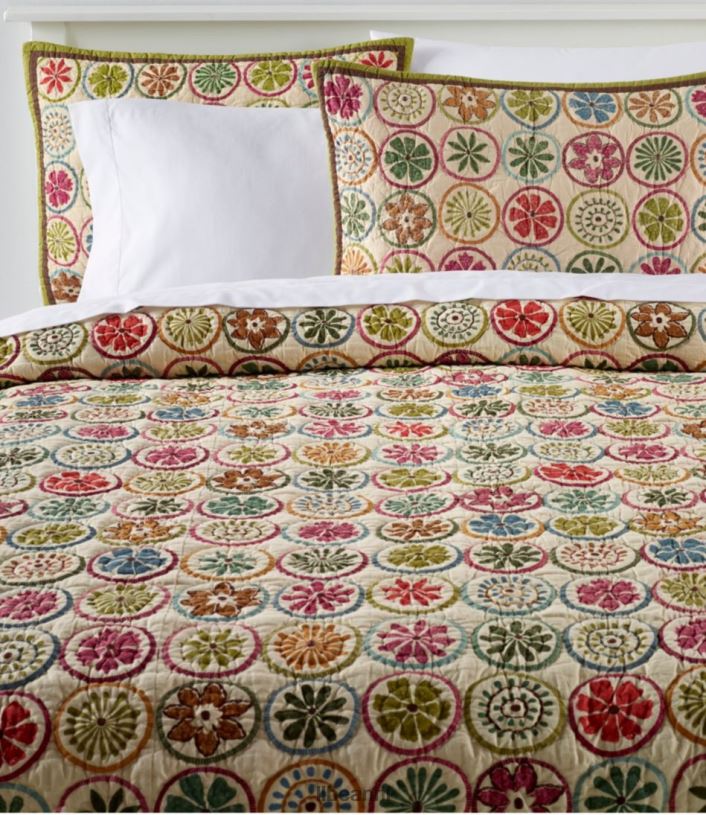 L.L.Bean unisex bloeiende cirkels quiltcollectie veelkleurig beddengoed VT0642476