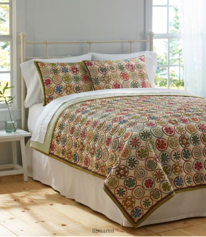 L.L.Bean unisex bloeiende cirkels quiltcollectie veelkleurig beddengoed VT0642476