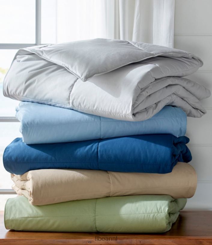 L.L.Bean unisex donzen dekbed in klassieke kleuren wijnoogst groen beddengoed VT0646367