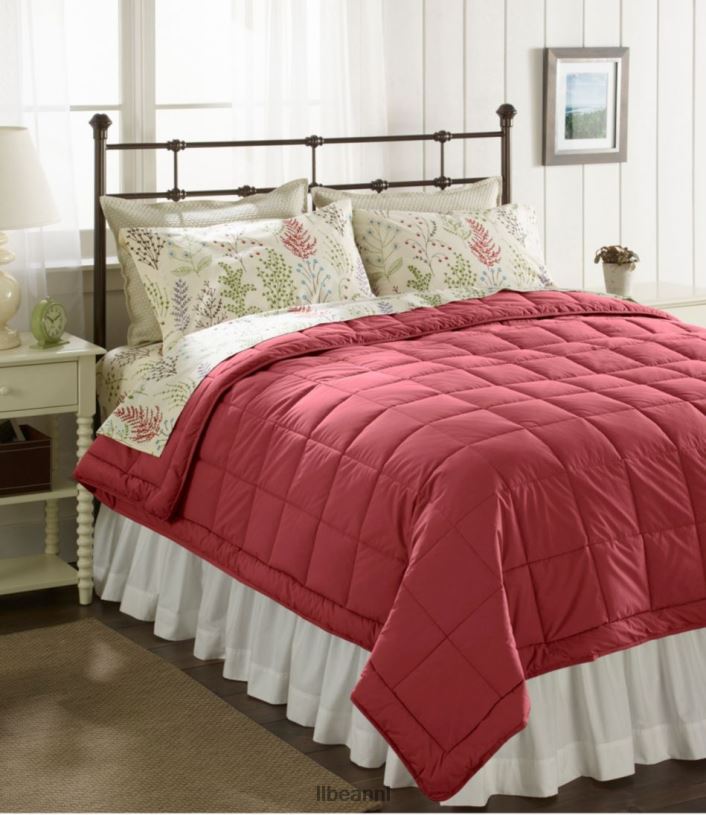 L.L.Bean unisex ultrazacht katoenen dekbed Bordeaux rood beddengoed VT0647111