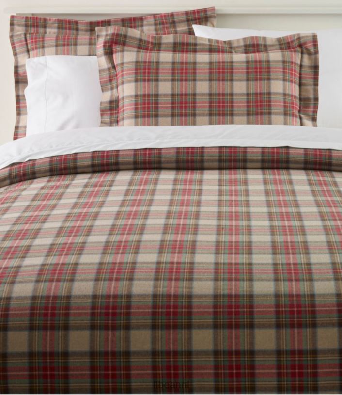 L.L.Bean unisex Heritage gemzen flanellen dekbedovertrekcollectie plaid antieke jurk Stewart beddengoed VT0645629