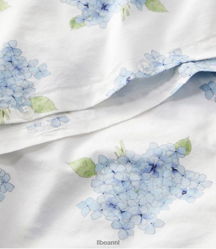 L.L.Bean unisex Sara Fitz hortensia perkal dekbedovertrekcollectie dageraad blauw beddengoed VT0642767
