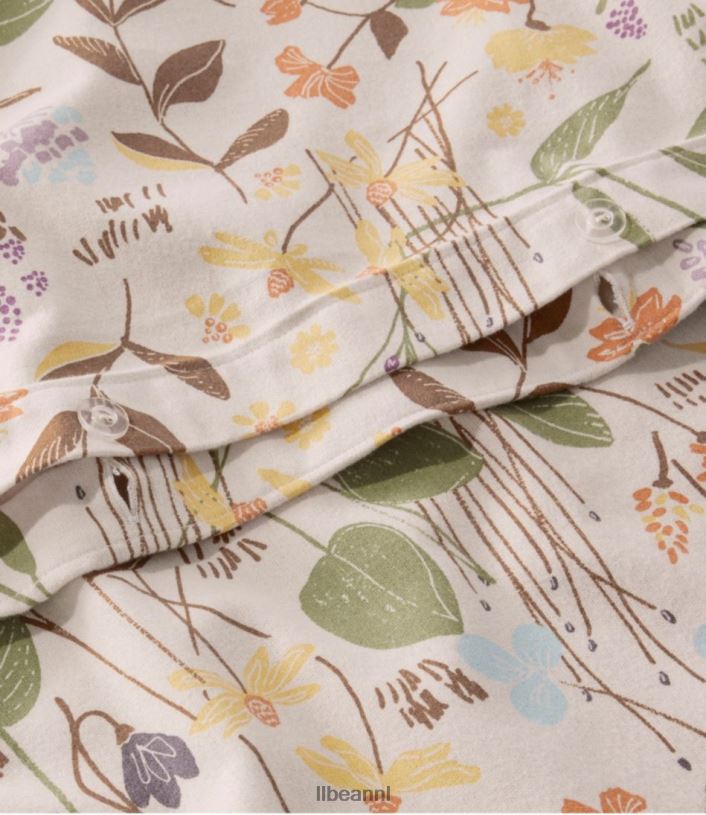 L.L.Bean unisex berken bloemen flanellen dekbedovertrekcollectie zilver beddengoed VT0642539