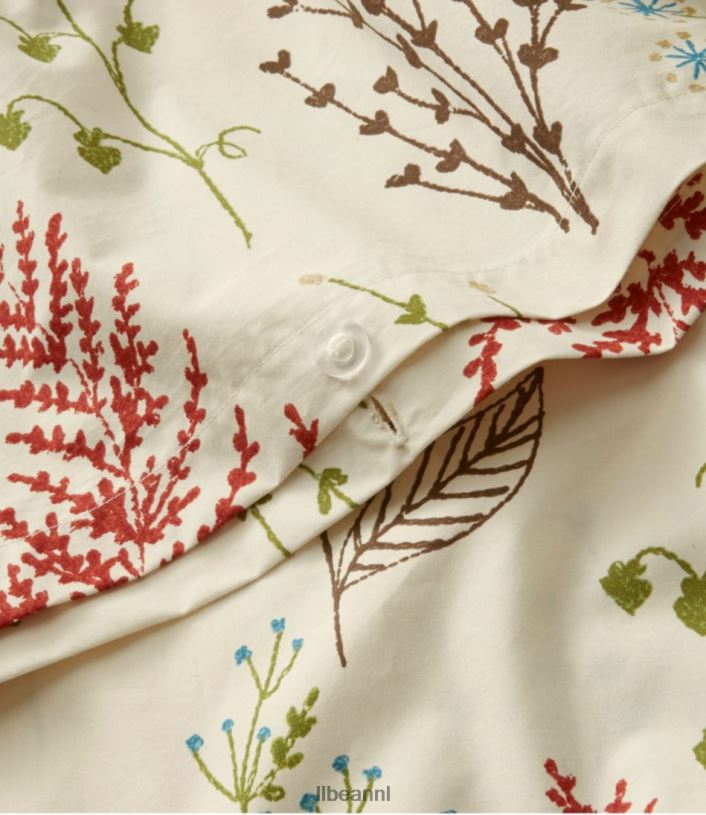 L.L.Bean unisex collectie botanische perkaal dekbedovertrekken botanisch bloemenblauw beddengoed VT0642485