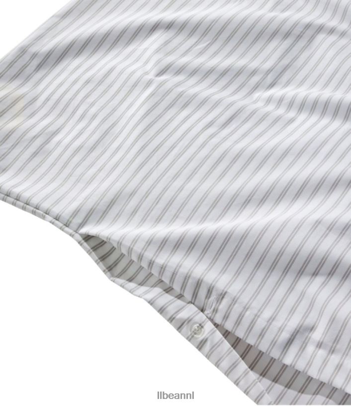 L.L.Bean unisex premium Egyptische perkal dekbedovertrek collectie streep middenblauw beddengoed VT0642641