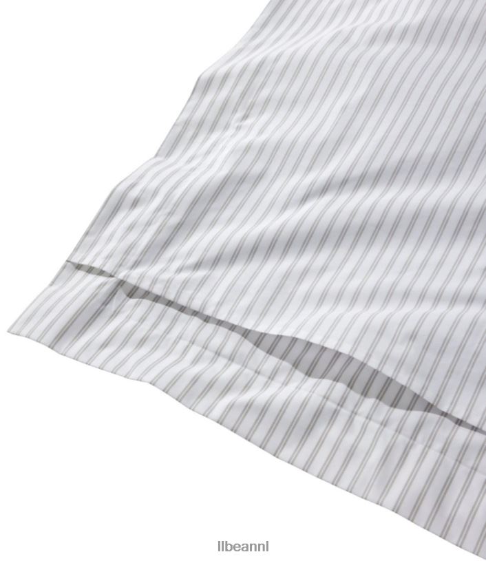 L.L.Bean unisex premium Egyptische perkal dekbedovertrek collectie streep middenblauw beddengoed VT0642641