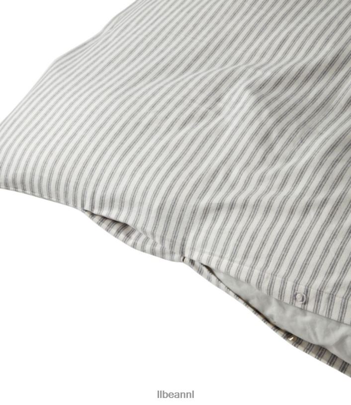 L.L.Bean unisex ultrazacht comfort flanellen dekbedovertrek collectie streep veldspaat beddengoed VT0644489
