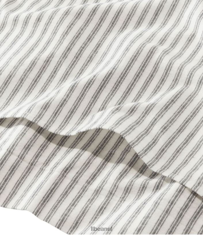 L.L.Bean unisex ultrazacht comfort flanellen dekbedovertrek collectie streep veldspaat beddengoed VT0644489