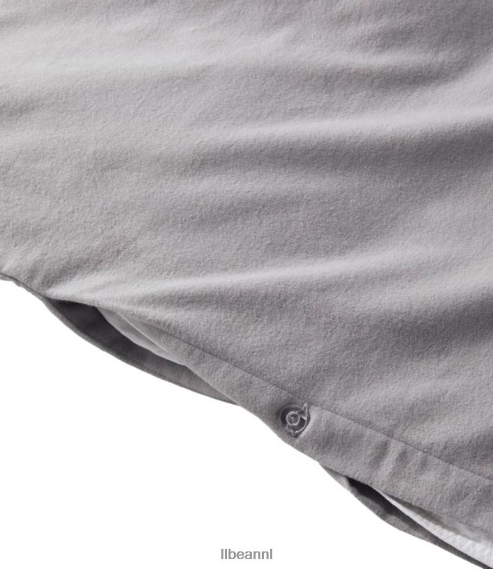 L.L.Bean unisex ultrazacht comfort flanellen dekbedovertrek grijs gemêleerd beddengoed VT0647150